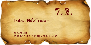 Tuba Nándor névjegykártya